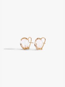 Outhouse - 22K Gold Plated Halo White Stud Earrings