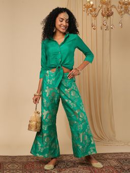 Globus - Women Green Shirt with Palazzo (Set of 2)