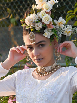 Odette - Gold Tone White Pearl Choker (Set of 3)