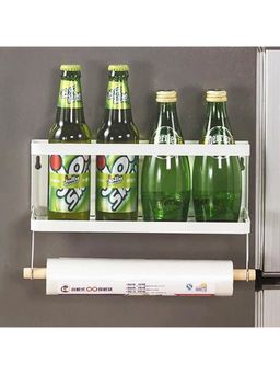 UMAI - Magnetic Kitchen Rack Shelf Single Layer with Roll Dispenser, White