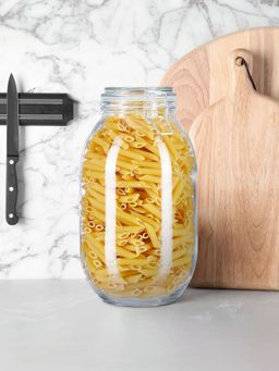 UMAI - Transparent Glass Jar Container with Attached, 2L