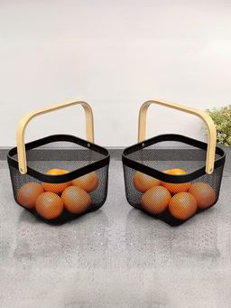 UMAI - Mesh Metal Basket Black, 8.5L (Pack of 2)