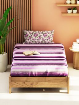 KOPA - Single Bedsheet With Pillow Cover (Bagator) Purple