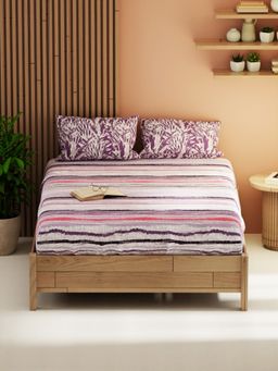 KOPA - Double Bed Bed Sheet With Pillow Covers (Magnolia) Lavender (Queen)