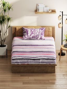 KOPA - Single Bed Bedsheet With Pillow Cover (Classic Cotton Feel) Lavender (Queen)