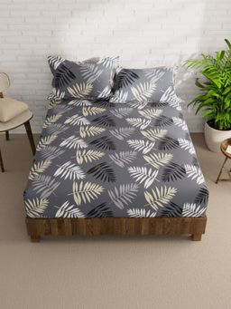 KOPA - Double Bedsheet With Pillow Covers (Envogue) Grey (Queen)