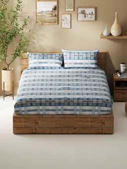 BIANCA - Double Bedsheet With Pillow Covers (Lacasita) Blue (Queen)