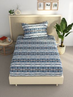 BIANCA - Single Bedsheet With Pillow Cover (Estonia) Blue