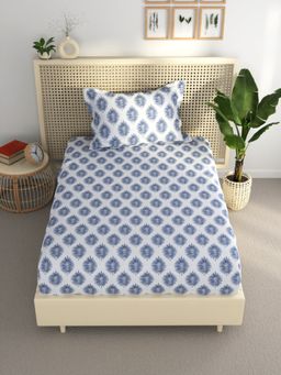 BIANCA - Single Bedsheet With Pillow Cover (Estonia) Periwinkle Blue