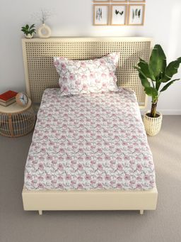 BIANCA - Single Bedsheet With Pillow Cover (Estonia) Floral-Pink