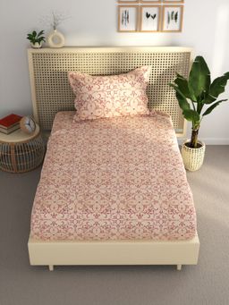 BIANCA - Single Bedsheet With Pillow Cover (Estonia) Orange/Red