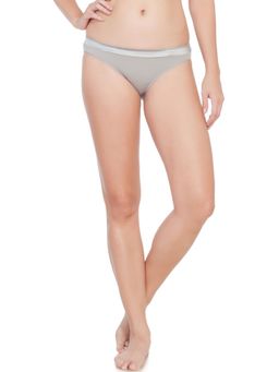SOIE - Low Rise Cotton Spandex Bikini-SilverGrey
