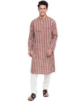 Fabindia - Cotton Multi Color Printed Comfort Fit Long Kurta