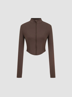 Cider - BUTTER Mandarin Collar Solid Zipper Active Jacket