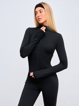 Cider - AIRY Mandarin Collar Solid Zipper Active Jacket