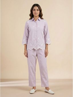 Bcz Style - Women Lavender Embroidered Co-Ord Set