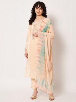 Bcz Style - Women Silk Peach Kurta with Pant and Dupatta