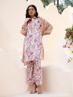 Indisangam - Women Pink Chintz Muslin Kurta and Pant