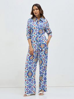 KAMLIE - Women Off White Persian Print Co-Ord Set