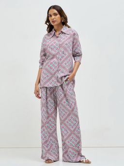 KAMLIE - Women Pink Sanganeri Print Co-Ord Set