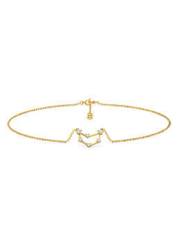 Candere by Kalyan Jewellers - Capricorn 18K Yellow Gold and Diamond Anklet for Women