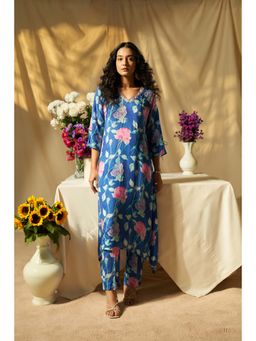 THREE-THREE - Marac Alta Floral Blue Kurta with Pant