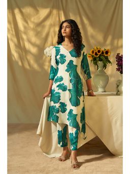 THREE-THREE - Mar Mastico Cream Floral Kurta with Pant