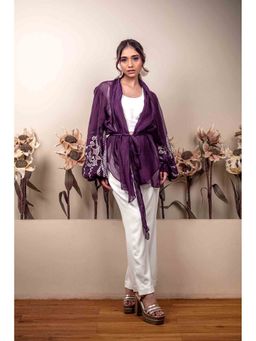 Kosha By Nilima - Bloomed Purple Co-Ord (Set of 4)