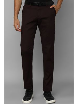 Buy Allen Solly Men Brown Slim Fit Solid Casual Trousers Online