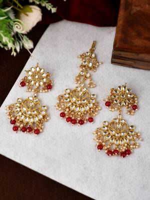 Shoshaa Jewellery Sets : Buy SHOSHAA Gold-Plated Handcrafted Red-Kundan ...