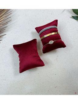 La Trove - Luxury Maroon Velvet Watch Organizer Pillows - Pack of 2