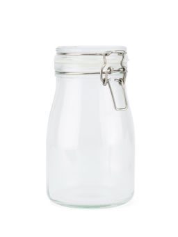 NATURALLY YOURS - Pantry Storage Elegant Round Glass Jars with Airtight Clip Lids - 400ml