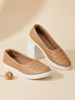 TRASE - Women Beige Casual Slip On Loafers