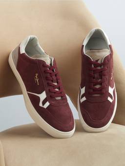 Pepe Jeans - Men Burgundy Colorblock Lace-Up Sneakers