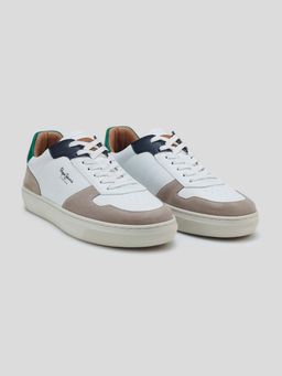Pepe Jeans - Men Green Colorblock PU Suede Lace-Up Sneakers