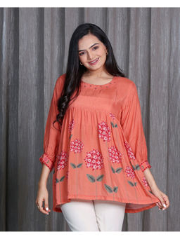 Sukruti Design - Hydrengea Coral Tunic