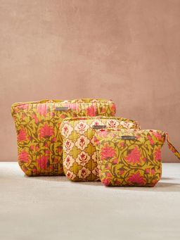 Fabindia - Darshik Cotton Printed Toiletry Bag Pack Of 3