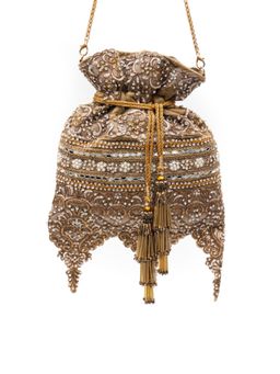 SG By Sonia Gulrajani - Ratna Gold Embellished Drawstring Potlis