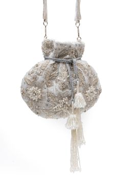 SG By Sonia Gulrajani - Elara Ivory Embellished Drawstring Potlis