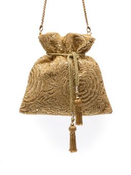 SG By Sonia Gulrajani - Mehr Gold Embellished Drawstring Potlis