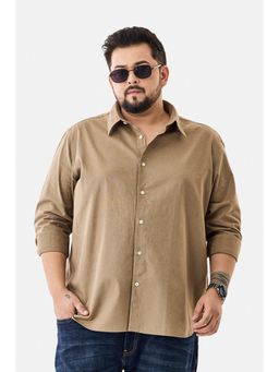 Snitch - Men Brown Solid Regular Fit Casual Plus Size Shirt