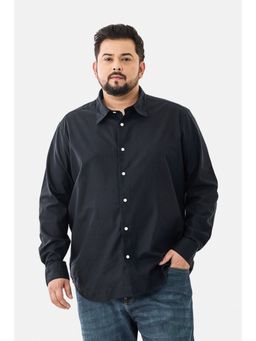 Snitch - Men Dark Navy Blue Solid Regular Fit Casual Plus Size Shirt
