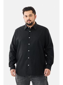 Snitch - Men Black Solid Regular Fit Casual Plus Size Shirt