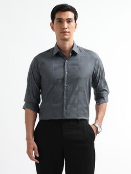 Arrow Newyork - Men Grey Geometric Printed Dobby New York Shirt