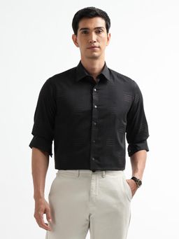 Arrow Newyork - Men Black Textured Dobby New York Shirt