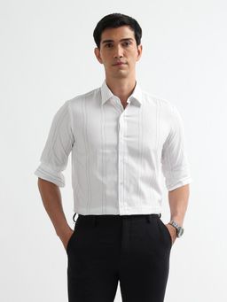 Arrow Newyork - Men White Vertical Striped New York Shirt