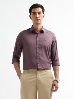Arrow Newyork - Men Purple Manhattan Slim Fit Solid New York Shirt