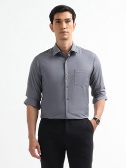 Arrow Newyork - Men Grey Manhattan Slim Fit Solid New York Shirt