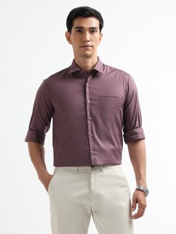 Arrow Newyork - Men Purple Solid Manhattan Slim Fit Solid New York Shirt