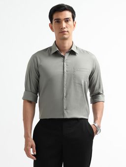 Arrow Newyork - Men Sage Green Solid Manhattan Slim Fit Solid New York Shirt